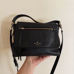 Kate Spade Black Shoulder Bag with Gold Accents